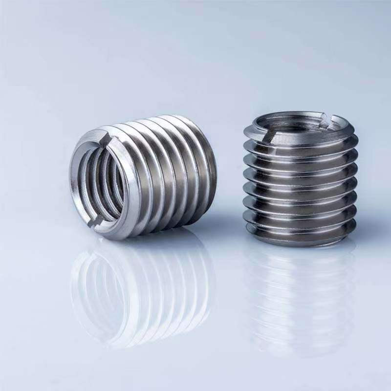 Slotted drive double threaded inserts